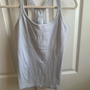Lululemon Athletica Blue Ribbed Fitted Tank Top